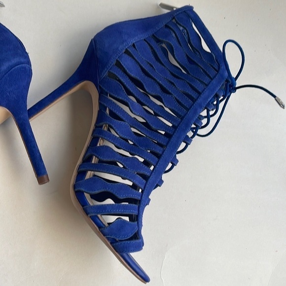 Sam Edelman Amelia Ghillie Cage Sandal,Blue Suede Color,Womens Size 7.5M - Picture 5 of 9